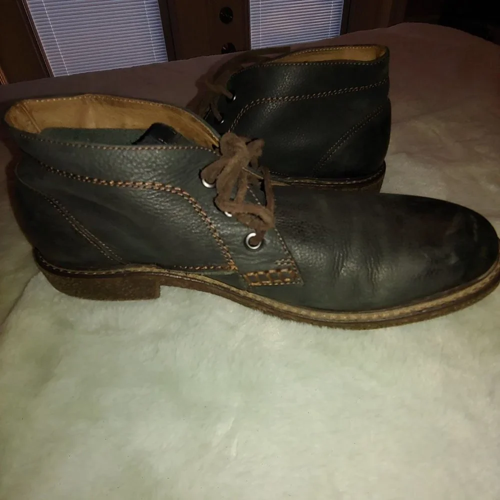 Johnston & Murphy gray black men's leather casual lace shoe 8